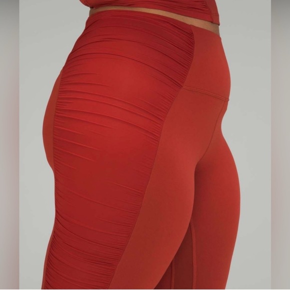 Lululemon Athletica Align High Rise Legging Pant Ruched Cayenne Size 6 - Picture 3 of 4